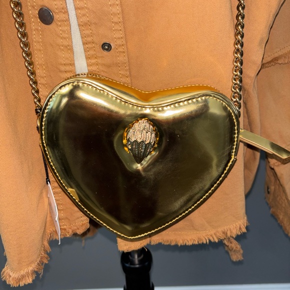 Kurt Geiger Gold Heart Crossbody New - Picture 8 of 8